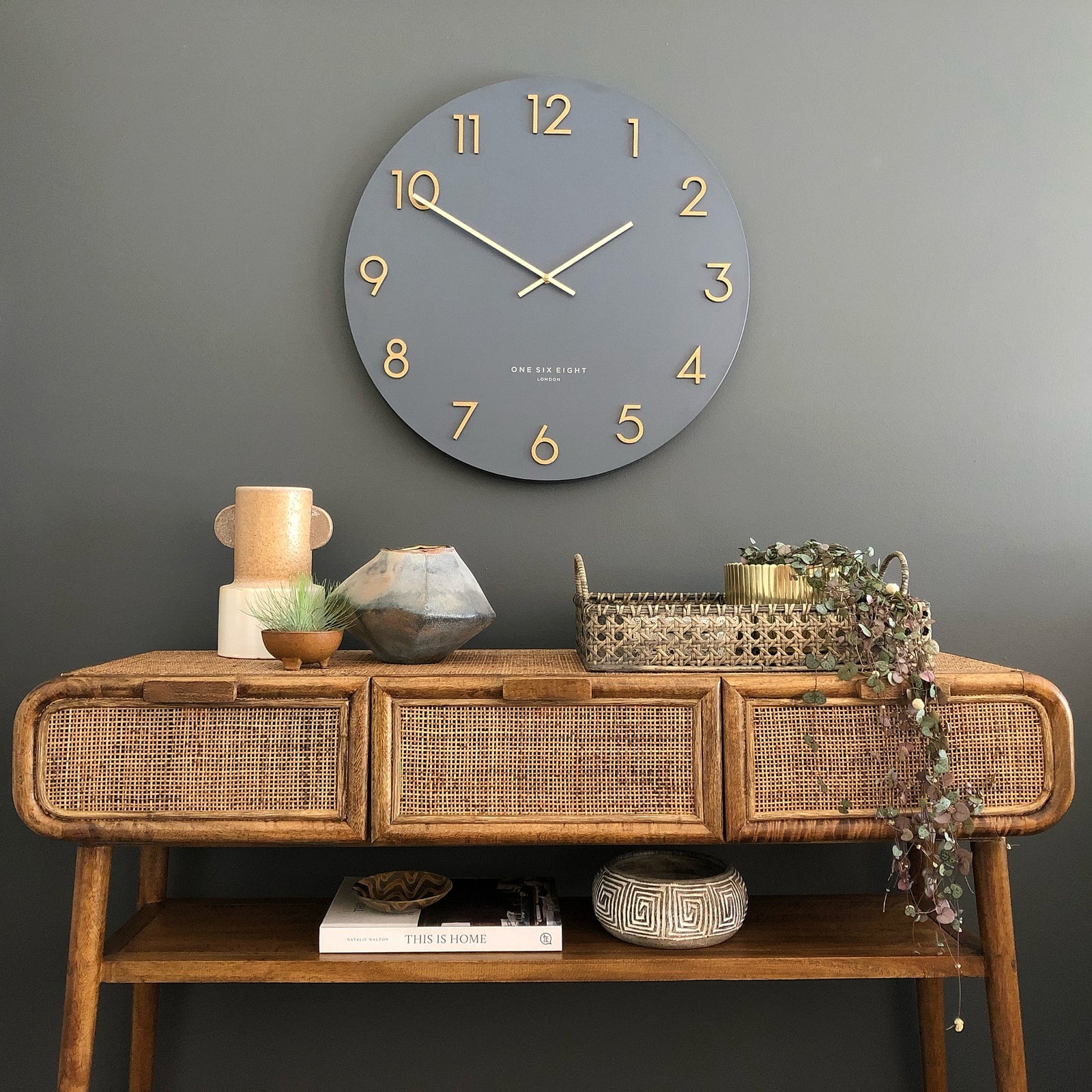 KATELYN Charcoal Grey 60cm Metal Wall Clock